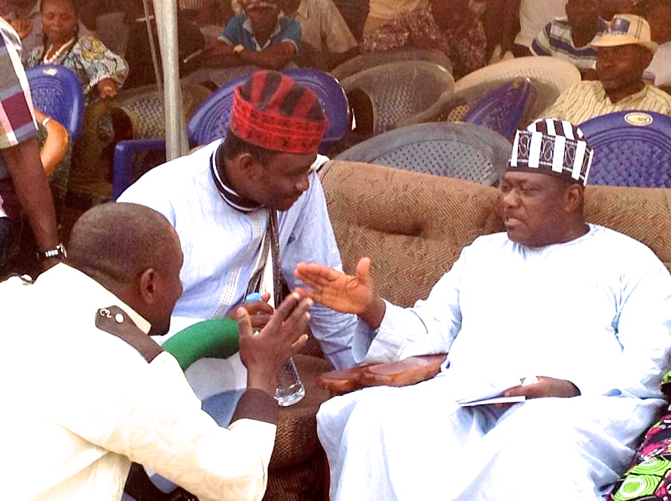 Daniel Onjeh receiving directives from Senator George Akume during one of Onjeh's campaigns. | Photo: Facebook