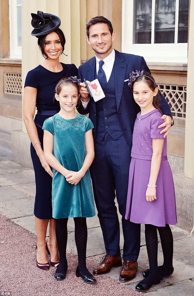 Frank Lampard was joined by fiancee Christine Bleakley and his daughters Isla and Luna for the ceremony.