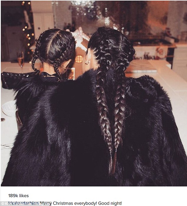 A new look: Kim and North wore braids for the event 