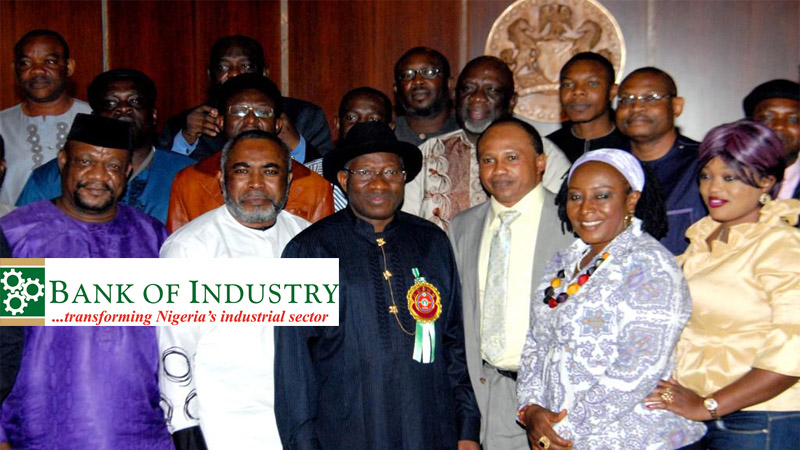 Former President Goodluck Jonathan in a group photograph with Nollywood actors | Photo: Premium Times