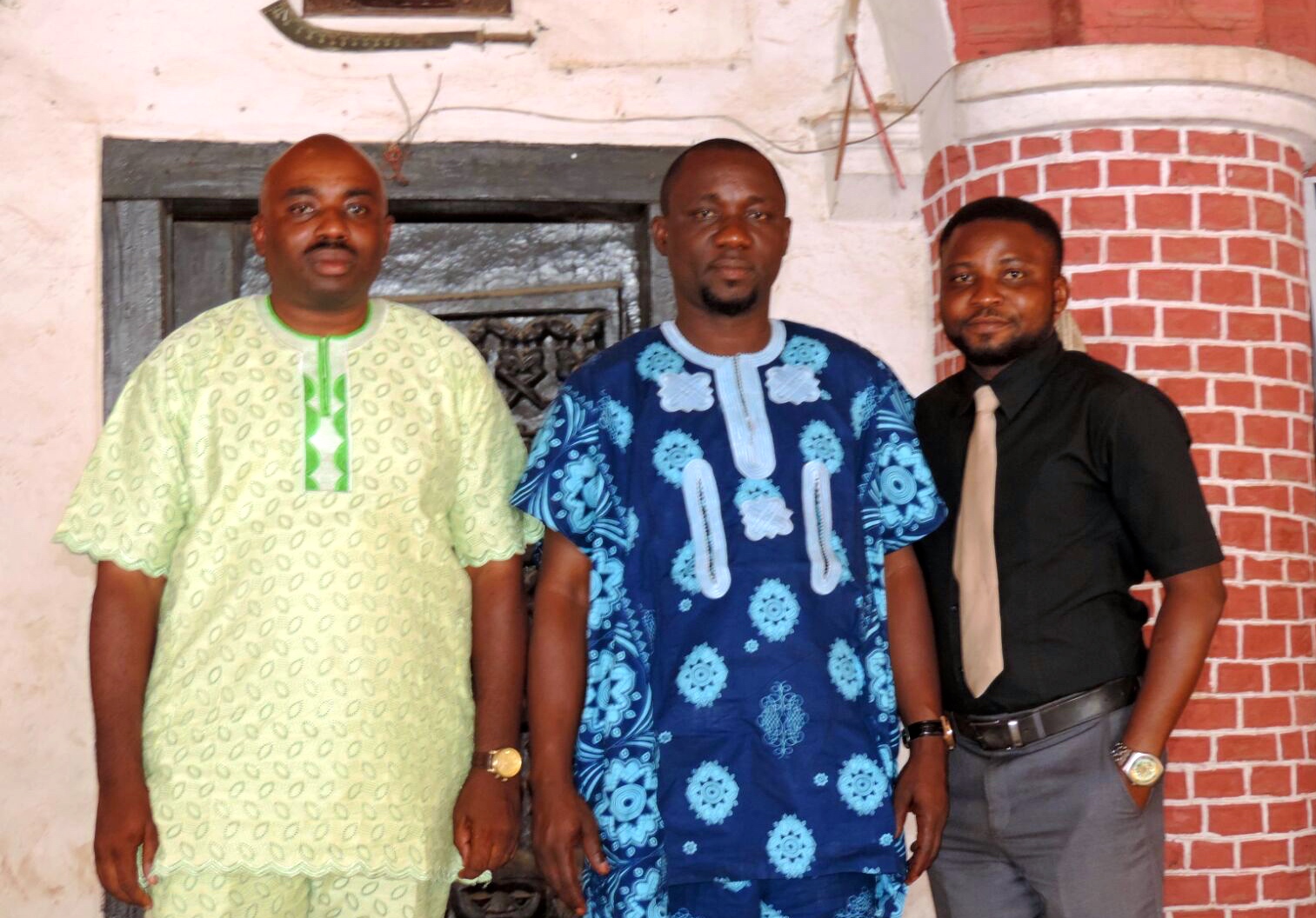 L-R, Dayo Taiwo; Assistant Project Director, Moses Olufade; Chief Press Secretary to the Ooni of Ife, and Ayo George, the Project Director