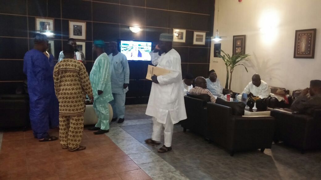 PDP delegates and party members seen at their hotel lobbies in Port-Harcourt awaiting news on the convention | Photo: SIGNAL