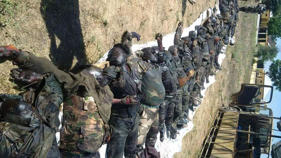 A gory image of dead Nigerian soldiers which surfaced in the Nigerian social media on Friday. | Photo: Twitter