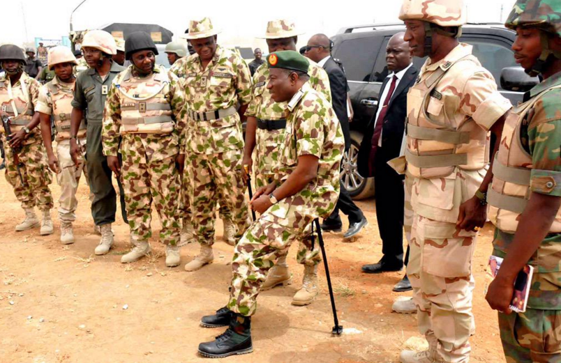 President Jonathan during a visit to Maiduguri in the heat of the war against Boko Haram