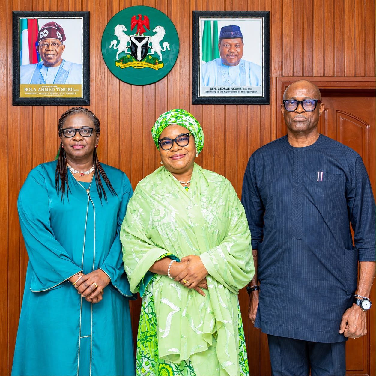 *LEFT TO RIGHT* *Rosemary Ogon-Onah, Esq.* Permanent Secretary, Ministry of Environment, Cross River State. *Dr Aishetu Gogo Ndayako*, Permanent Secretary, Ecological Project Office. *Bassey Offiong Mensah, Esq.* Honorable Commissioner for Environment, Cross River State